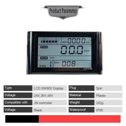 EBike LCD Display Conversão Kit, acessórios para bicicletas elétricas, bicicleta, JN Controlador, SM Plug, 24V, 36V, 48V, SW900 - Image 6