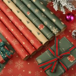 Kraft Gift Embrulho, Natal Gift Packing Paper, Parcel Packing, Art Craft, Decoração para casa, Fontes do partido festivo, 1 Pc, 3 Pcs, 5Pcs - Image 1