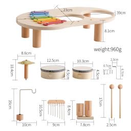 Montessori Wooden Bells chocalho para bebês, brinquedos educativos para crianças, instrumentos musicais, kit de bateria para crianças, mesa de música - Image 6