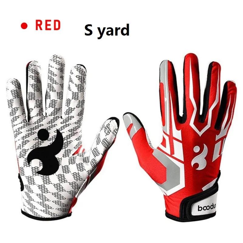 Dedo completo Anti Slip Silicone Rugby Luvas, Pulseira ajustável, Luvas de beisebol ao ar livre, Futebol americano, 1 par - Image 1