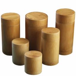 Caixa De Armazenamento De Bambu Artesanal, Vasilha De Chá, Selo De Tampa, Frascos De Armazenamento De Cozinha, Acessórios, Caixa De Especiarias, Organizador, Atacado - Image 1