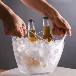 Cubo De Gelo Transparente Balde De Armazenamento, Balde De Vinho De Cerveja, Balde De Champanhe, Refrigerador De Cerveja, Recipiente De Champanhe - Image 3