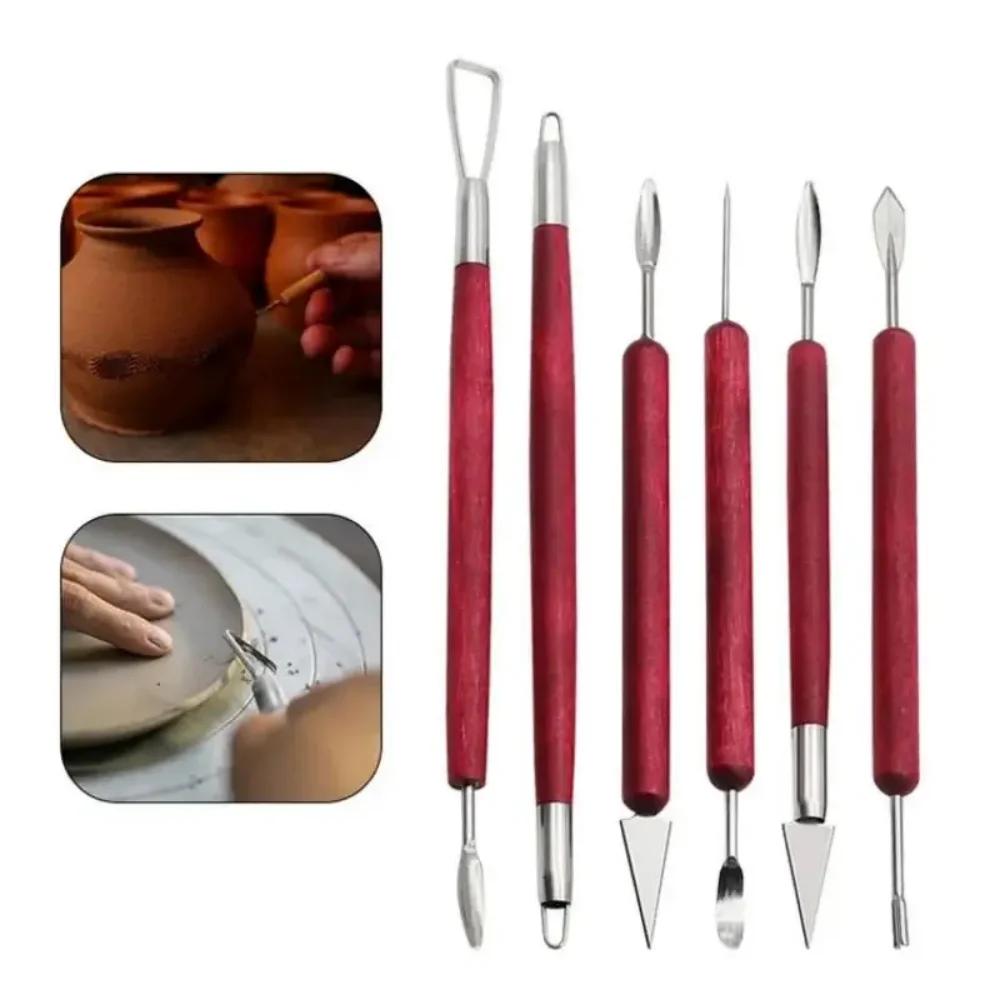 DIY Clay Sculpting Ferramentas Kit, cerâmica de cera, cerâmica, ferramenta de escultura, Art Craft, Argila Modelagem, Escultura, Escultura Knife Set, 6pcs - Image 1