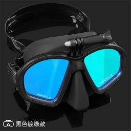 Profissional máscara de mergulho subaquático óculos de mergulho adequado para gopro pequena câmera de esportes all-seco revestimento óculos de mergulho - Image 6