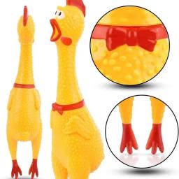 Screaming Chicken Toy for Dogs, Squeezing Sound, Pet Acessórios, Dog Toys, Dental Chews Supplies, Produtos interativos - Image 4