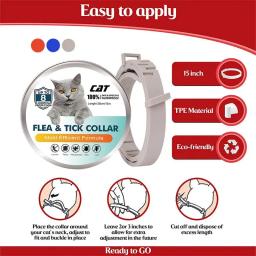 38m Ajustável Pet Collar Cat Dog AntiFlea Collar Anti Flea Tick Mite Louse Collar Pet Protect Repel Colar de borracha Pet Supply - Image 5