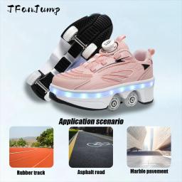 Sapatos de patins de deformação, patins de 4 rodas de fileira dupla, tênis com rodas, dupla finalidade - Image 5