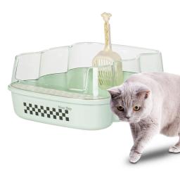 Caixa semi fechada com lado alto, anti salpicos, suprimentos para animais de estimação, fácil de limpar, gato, coelho, gatinho, pequeno - Image 4