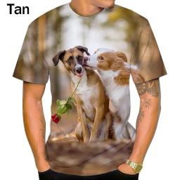 Camiseta estampada 3D para cachorro fofo e divertido, casual, gola-O, manga curta, diária, solta, plus size, top respirável, moda verão - Image 6