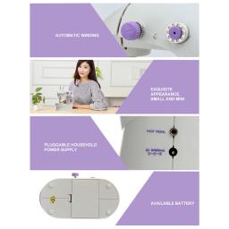 Mini máquina de costura doméstica multifuncional, portátil, elétrica, para iniciantes, faça você mesmo, artesanato, acessórios de costura de tecido - Image 6