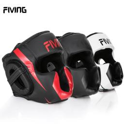 FIVING Full-Covered Boxe Capacete Muay Thai PU Couro Formação Sparring Boxe Chapelaria Ginásio Equipamentos Taekwondo Guarda Cabeça - Image 1