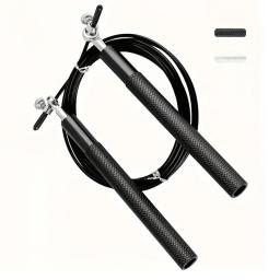 Corda de fio de alta velocidade, corda de arame, pular, corda preta, alça de alumínio, aço ajustável, fitness, treino, força, exercícios corporais - Image 1