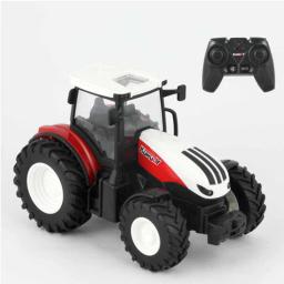 Rc trator reboque com led farol fazenda brinquedos 2.4ghz 1/24 controle remoto caminhão do carro simulador de agricultura para crianças menino presente - Image 5
