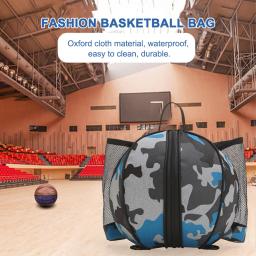 Sacos de bola de futebol em forma redonda, portátil, Oxford, Basketball Bag, elástico com zíper, impermeável, lavável, esportes ao ar livre - Image 3