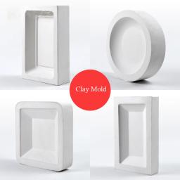 Moldes criativos de cerâmica de gesso circular e retangular, moldagem por estampagem para ferramentas de textura de argila cerâmica - Image 1