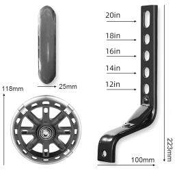 Mute Flash Training Wheels para crianças, estabilizador de bicicleta ajustável, montado compatível para meninos e meninas, 12-20" - Image 2