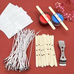Vela Fazendo Kits DIY, Pavios De Algodão encerado, Pavios Adesivo, Metal Sustainer Tabs, 60Pcs, 50Pcs - Image 1