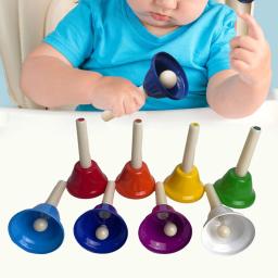 Mão colorida sinos handbells, instrumento musical para casamento, férias e sala de aula, material para festa para crianças, 8x - Image 2