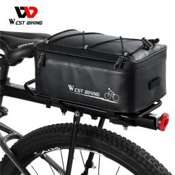 Oeste Biking-Saco do assento traseiro de bicicleta com capa de chuva, grande capacidade, reflexivo, impermeável, bicicletário, MTB, Road Bike Acessório, 4L - Image 1
