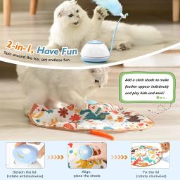 ATUBAN-Brinquedos interativos do gato, pena ajustável da emboscada, brinquedo automático do gatinho para o exercício, catcher, perseguindo a caça - Image 6
