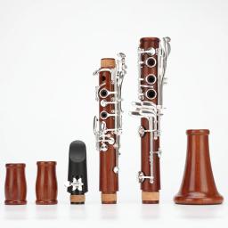 ANMUTIG-Clarinete Bb profissional de madeira vermelha com 17 teclas, prata em jacarandá H32 - Image 2