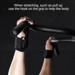 Tcare 2 pçs ajustável aço gancho apertos cintas levantamento de peso treinamento de força ginásio fitness suporte de pulso elevador cinta pull-up gancho - Image 5