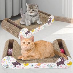 Scratcher Cat ondulado com sinos, Brinquedo raspador interativo, Tamanho grande, Arranhador, Pet Supply - Image 2