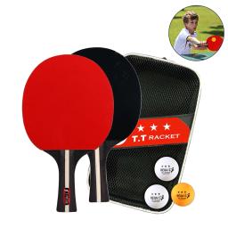 Raquete De Tênis De Mesa com Saco, 2 Raquetes e 3 Bolas, Pás, Ping Pong Paddle Profissional, Jogo De Treinamento Para Iniciantes - Image 5