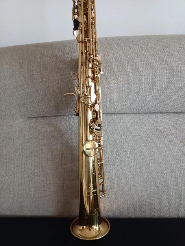 Saxofone Soprano Japonês Original em Bb com Estojo, Acabamento em Platina e Ouro - Modelos 82 e 82Z