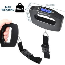 Balança digital para bagagem, 50kg, portátil, mala, balança eletrônica, retroiluminação, display digital, acessórios de viagem - Image 2