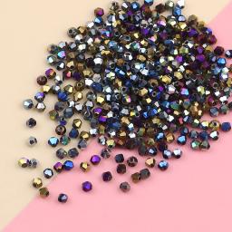 Contas de vidro de cristal para DIY Pulseira e Colar, Feito de Galvanizado, Colorido austríaco Cônico, Ornamentos Soltos, 3mm, 200 - Image 1