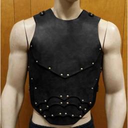 Guerreiro cavaleiro armadura de couro PU para homens, armadura medieval multichip, arnês de ombro, braço vintage viking pirata cosplay fantasia de Halloween - Image 5