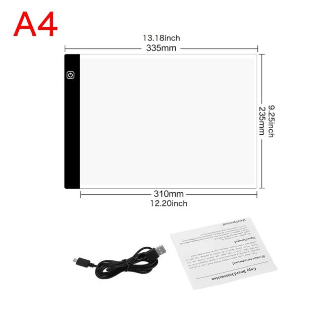 Prancha de Desenho LED Dimmerizável A3, A4, A5 - Tracing Board com Proteção para os Olhos e 3 Níveis de Iluminação para Facilitar a Pintura Diamante