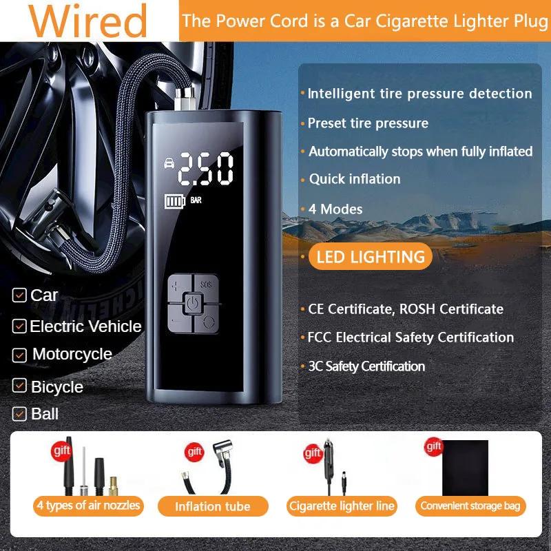 LEIBOO-Compressor De Ar Portátil Para Pneus De Carro, Inflador Rápido, Pressão Precisa, Bomba De Ar Para Motocicleta, Bicicleta, Bola - Image 1