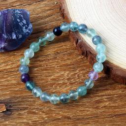 Pulseira de Pedras Naturais para Mulheres e Homens, Jóias, Contas de Fluorita, Yoga e Meditação, Pulseira Energética Curativa, Presente, 6mm, 8mm - Image 3