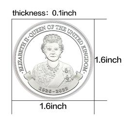 Moeda Comemorativa Rainha Elizabeth II, Prata, Artesanato em Metal, Coleção Presente - Image 5
