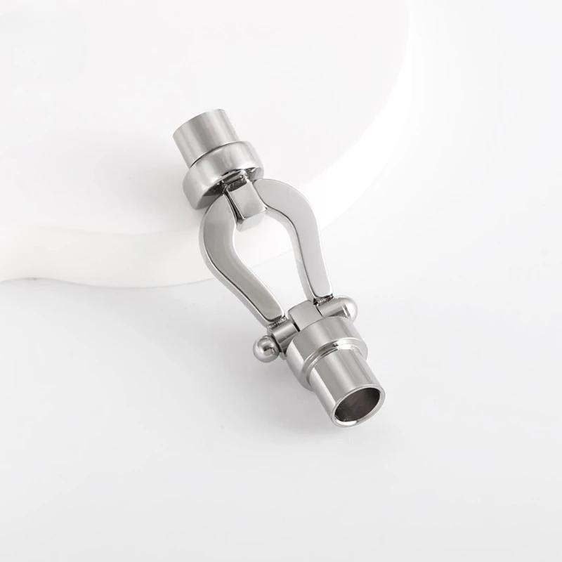Aço Inoxidável Ferradura Fivela, Corda De Fio De Aço, Pulseira De Corda De Couro, Em Forma De U, Buraco Redondo, Fivela Magnética, DIY Acessórios - Image 1