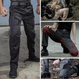 Calças leves para homens, corredores de combate, vários bolsos, calça resistente para trabalho ao ar livre e caminhada, calças elásticas para homens - Image 1