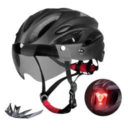 Capacete de bicicleta com LED Tail Light Adulto Ciclismo Capacete Fit 58-62cm Leve Respirável Colorido Capacetes Acessórios - Image 1