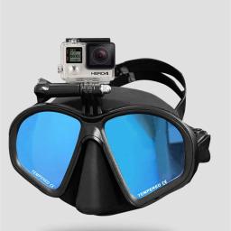 Profissional máscara de mergulho subaquático óculos de mergulho adequado para gopro pequena câmera de esportes all-seco revestimento óculos de mergulho - Image 2