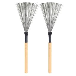 Tambor Sticks and Brush Set for Kids, Fio de percussão, Metal, Jazz, Snare, Cajon, Instrumento de limpeza, Acessórios Aço, Bastão de madeira - Image 1
