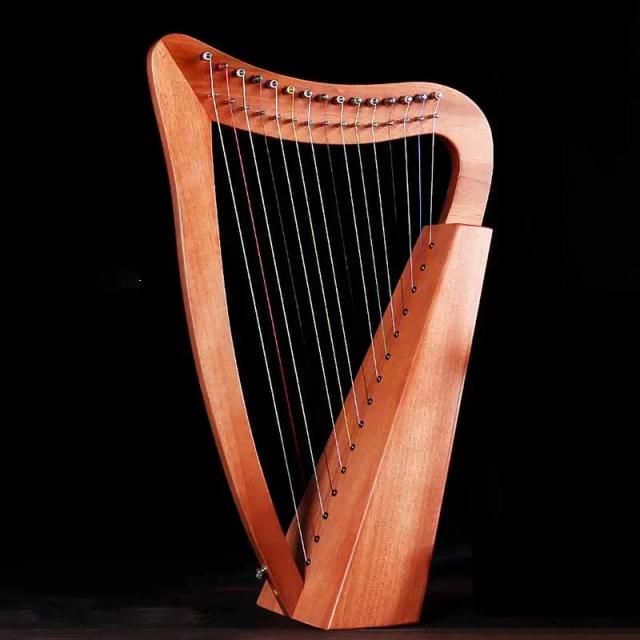 Harpa Infantil de Madeira com 15 Cordas - Instrumento Musical Raro e Portátil para Músicos Profissionais