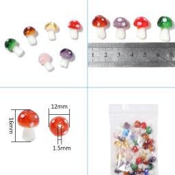 Contas de vidro artesanais coloridas para artesanato DIY, lampwork, bonito, cogumelo, ornamento fazendo, encontrando, 10pcs, lote, 14-20mm - Image 2