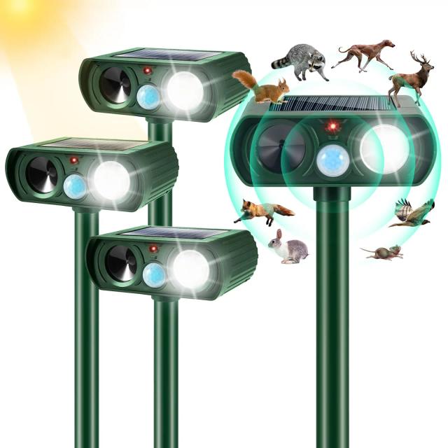 Repelente Ultrassônico Solar para Animais: Afaste Cães, Gatos, Pássaros e Ratos com Eficácia