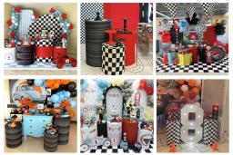 Capa De Cilindro De Tema De Carro De Corrida, Capa De Pedestal, Sobremesas Decoração De Toalha De Mesa, Decorações De Festa De Aniversário, Chuveiro De Bebê - Image 2