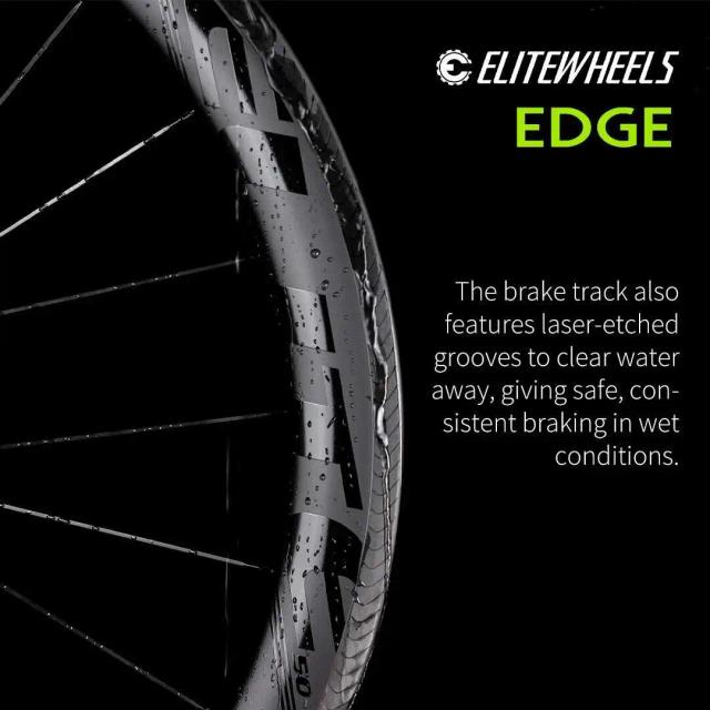 Elitewheels Edge Carbon Road Wheelset Ultralight 1291g 40 50mm Rim 36T Ratchet System Asa 20 Hub