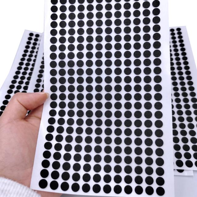 Fita Adesiva Redonda Eva Foam Dot Preto, 7mm, Auto-adesiva, Ideal para Artesanato e Escritório, Disponível em 500 e 1000 Peças