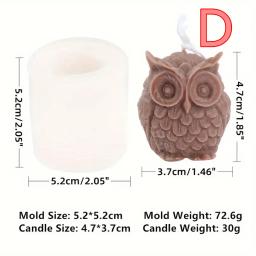 3D Coruja Forma Vela Moldes De Silicone, Resina Aromaterapia Velas, Sabão De Cera Artesanal, Artesanato De Decoração Para Casa - Image 5