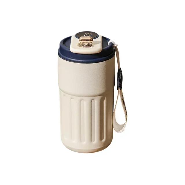 Caneca Térmica Inoxidável com Display de Temperatura - Garrafa a Vácuo Portátil para Café 450ml