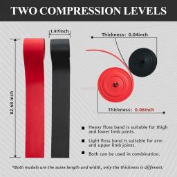 Pacote com 2 faixas de fio dental para exercícios com bolsa para compressão muscular, alívio da dor, acelera a recuperação e promover a flexibilidade - Image 5